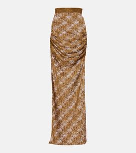 Alex Perry Alex Perry Floral sheer lace skirt