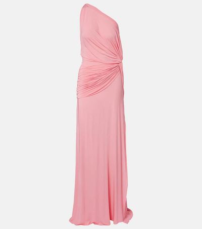 Alex Perry Gathered One Shoulder Jersey Gown