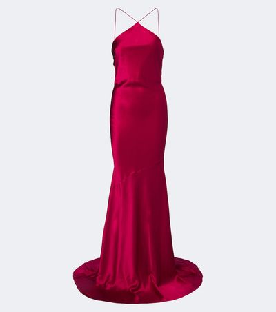 Alex Perry Alex Perry Halterneck silk satin gown