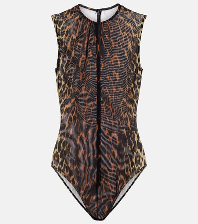 Alex Perry Alex Perry Leopard-print mesh bodysuit