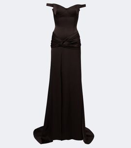 Alex Perry Alex Perry Off-shoulder crêpe satin corset gown
