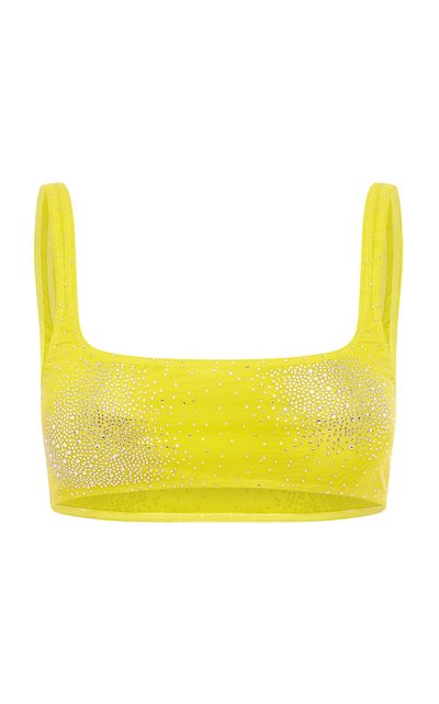 Alex Perry Alex Perry Portrait Crystal Mesh Crop Top