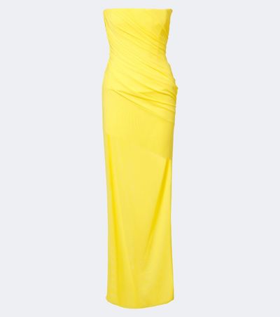 Alex Perry Alex Perry Ruched mesh bustier gown