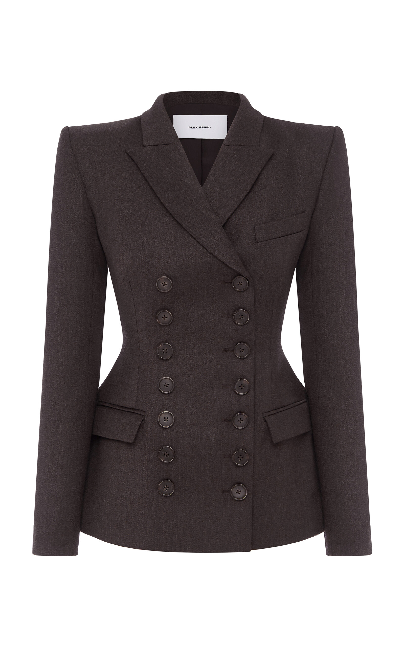 Alex Perry Alex Perry Sculpted DoubleBreasted Blazer Brown UK 12