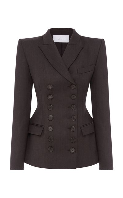 Alex Perry Alex Perry Sculpted DoubleBreasted Blazer Brown UK 12