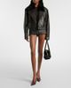 Alex Perry Alex Perry Shearling-trimmed cropped leather biker jacket - 2