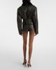 Alex Perry Alex Perry Shearling-trimmed cropped leather biker jacket - 3
