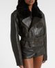 Alex Perry Alex Perry Shearling-trimmed cropped leather biker jacket - 6