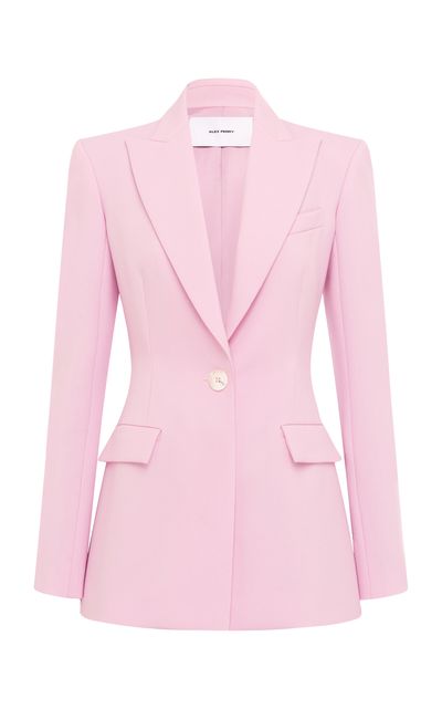 Alex Perry Alex Perry SingleBreasted VirginWool Blazer Light Pink UK 18