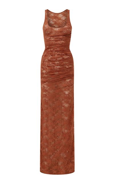 Alex Perry Alex Perry Singlet Sheer Stretch Lace Column Maxi Dress