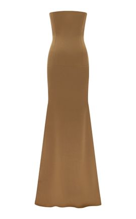 Alex Perry Alex Perry Strapless Longline Satin Crepe Gown