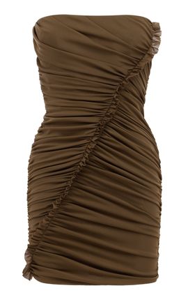 Alex Perry Alex Perry Strapless Ruffle Powermesh Mini Dress