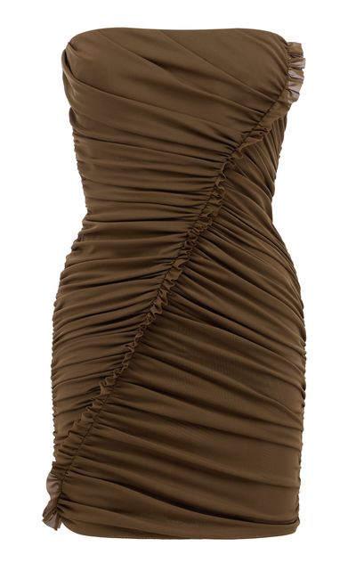 Alex Perry Alex Perry Strapless Ruffle Powermesh Mini Dress