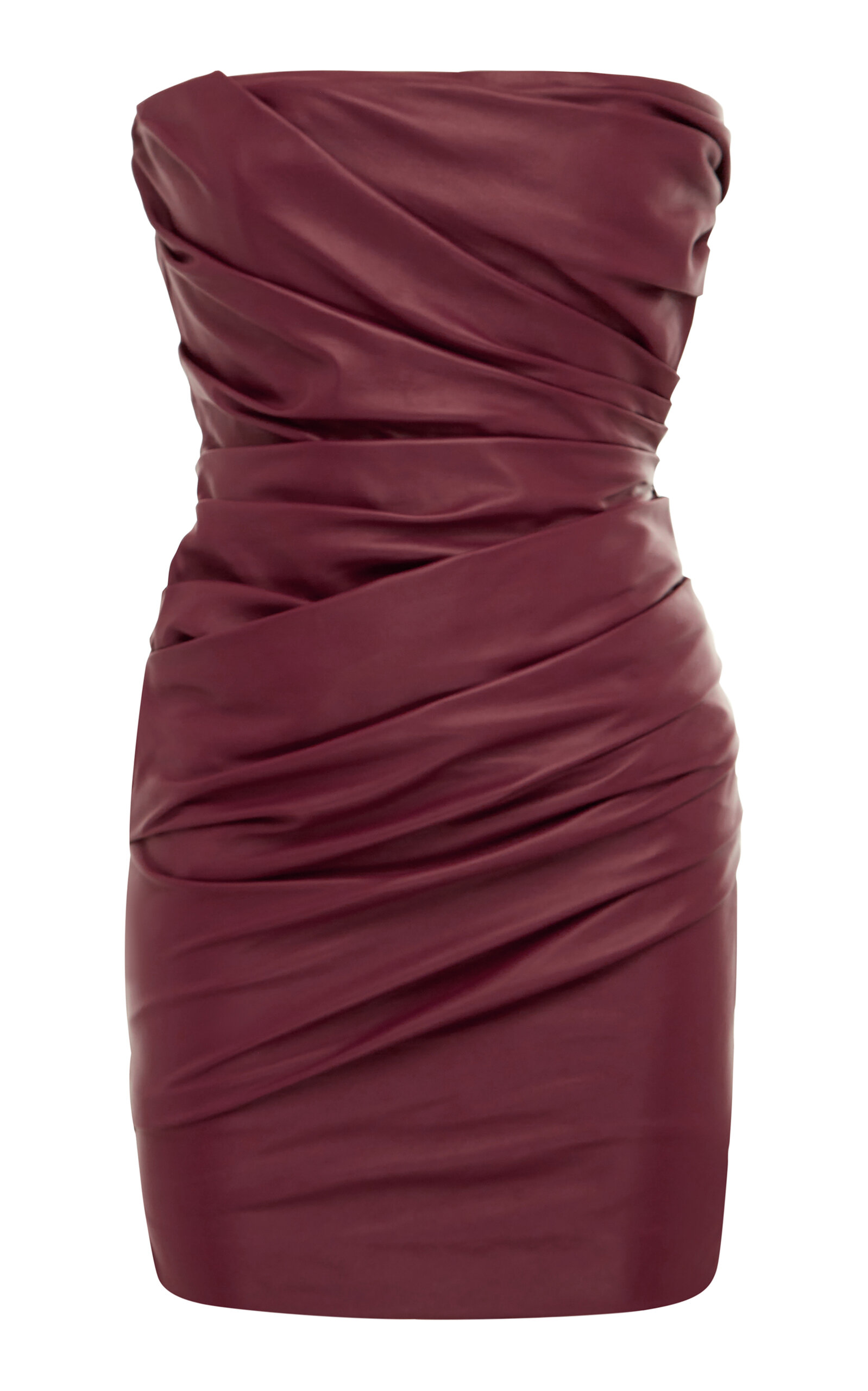 Alex Perry - Tucked Leather Mini Dress