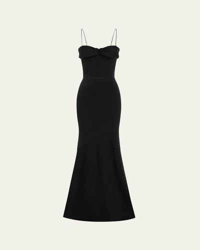 Alex Perry Cupped Draped Satin Gown