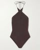 ALEX PERRY Halterneck backless stretch-mesh bodysuit - 1