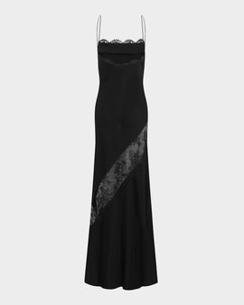alex perry black lace dress Alex Perry Pre Fall 2018 Kirby Black Long Sleeve Lace & Velvet Dress