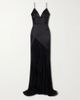 ALEX PERRY Paneled silk-satin and georgette gown - 1