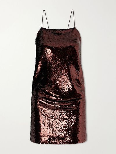 ALEX PERRY Sequined mesh mini dress