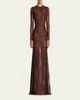 Alex Perry Sheer Lace Long-Sleeve Trumpet Gown - 2