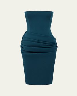Alex Perry Strapless Draped Stretch Crepe Longline Dress
