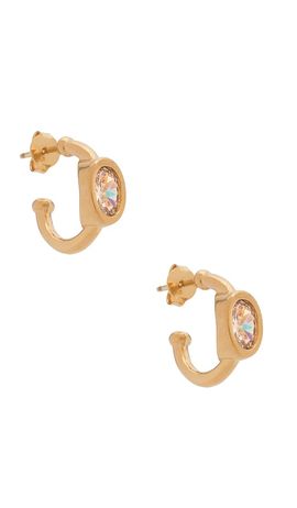 Alexa Leigh Alexa Leigh Bezel Oval Hoop Earrings