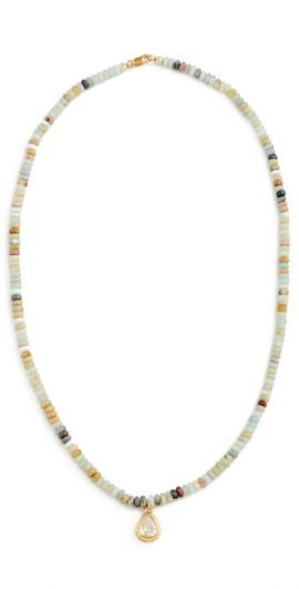 Alexa Leigh Alexa Leigh Seafoam Beaded Necklace Yellow Gold One