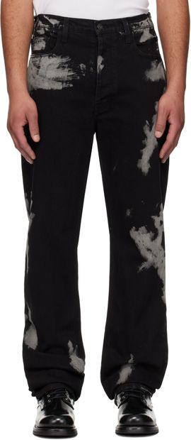 ALEXANDER DIGENOVA ALEXANDER DIGENOVA Black Bleach Straight Leg Jeans