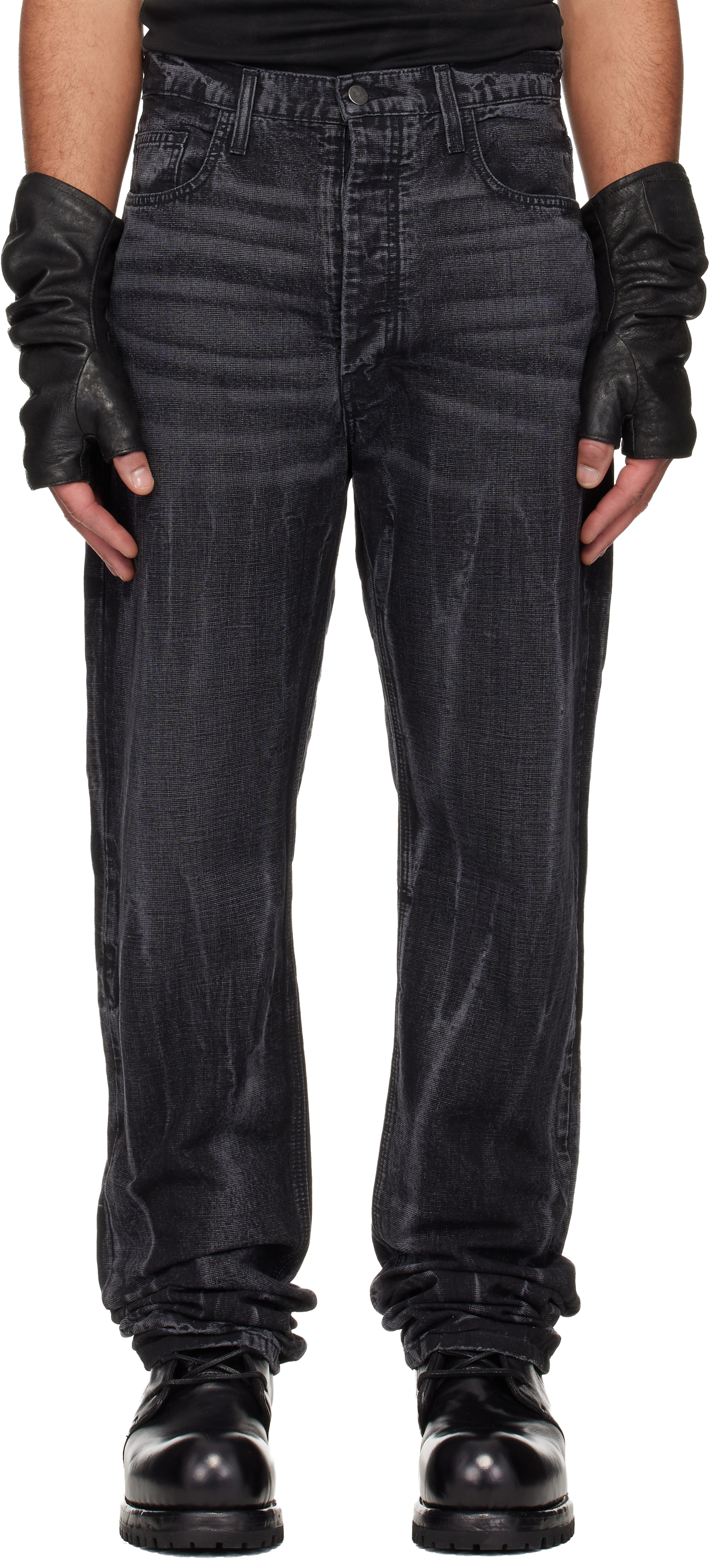 ALEXANDER DIGENOVA - Gray Straight Leg Duct Tape Jeans
