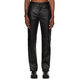 ALEXANDER DIGENOVA ALEXANDER DIGENOVA Black Leather Straight Trousers