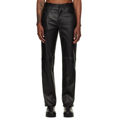 ALEXANDER DIGENOVA ALEXANDER DIGENOVA Black Leather Straight Trousers