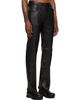 ALEXANDER DIGENOVA ALEXANDER DIGENOVA Black Leather Straight Trousers - 2