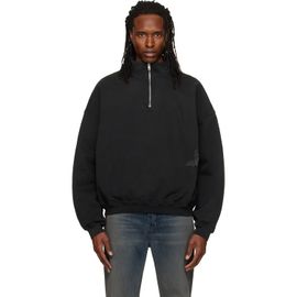 ALEXANDER DIGENOVA ALEXANDER DIGENOVA Black Stencil Logo Quarter Zip Sweater
