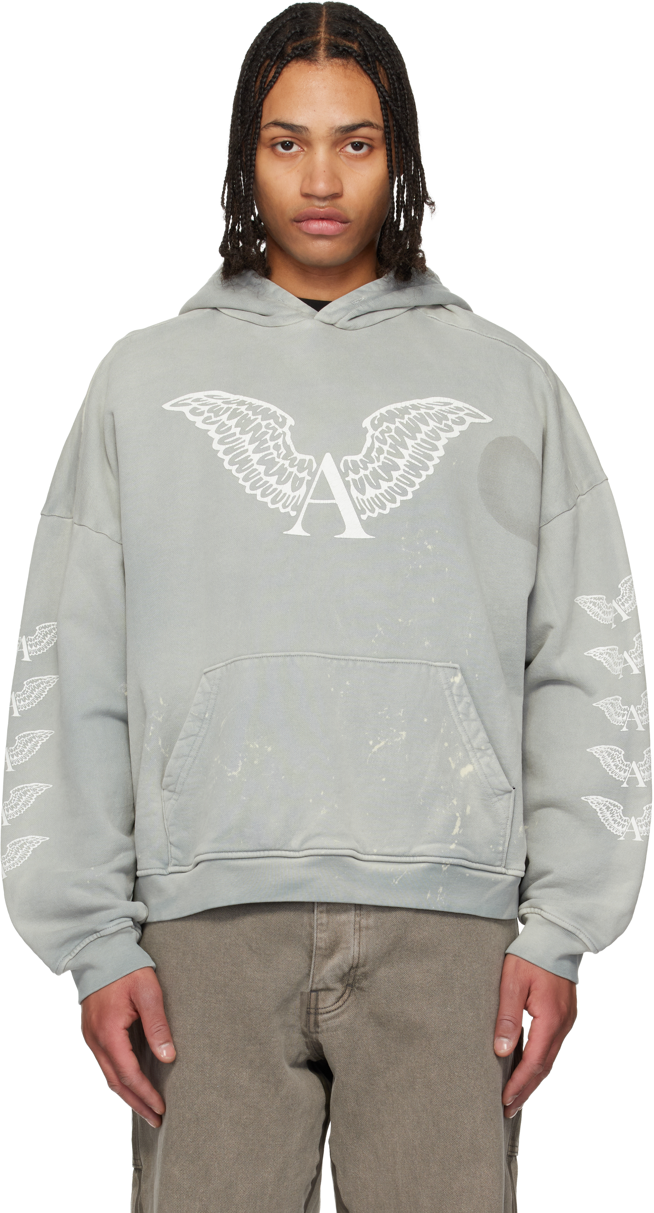 ALEXANDER DIGENOVA - Gray 'Truth Serum' Shrunken Hoodie