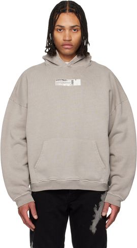 ALEXANDER DIGENOVA ALEXANDER DIGENOVA Gray 'Truth Serum' Shrunken Hoodie