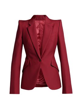 Alexander McQueen Women's Peak-Shoulder Wool-Mohair Jacket