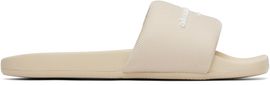 Alexander Wang Alexander Wang Beige 'AW' Pool Slides