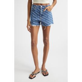 Alexander Wang Alexander Wang Bite Logo High Waist Cutoff Denim Shorts