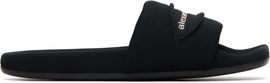 Alexander Wang Alexander Wang Black 'AW' Slash Knit Pool Slides