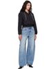 Alexander Wang Alexander Wang Black Crystal Hotfix Drawcord Cropped Zip-Up Hoodie - 4