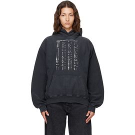 Alexander Wang Alexander Wang Black Crystal Hotfix Graphic Hoodie