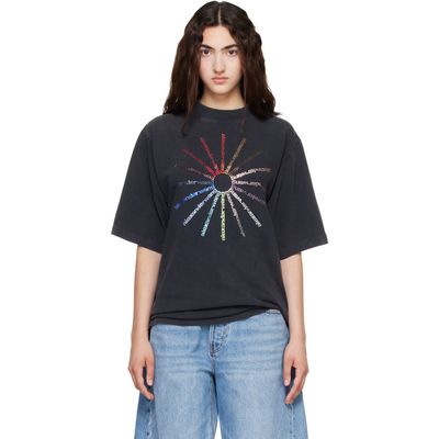 Alexander Wang Alexander Wang Black Crystal Pinwheel T-shirt
