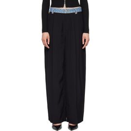 Alexander Wang Alexander Wang Black Denim Waistband Mid-Rise Trousers