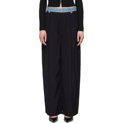 Alexander Wang Alexander Wang Black Denim Waistband Mid-Rise Trousers