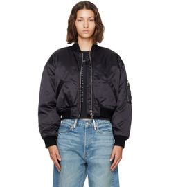 Alexander Wang Alexander Wang Black Faux Fur Lined Bomber Jacket
