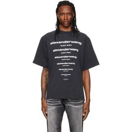 Alexander Wang Alexander Wang Black Gradient Logo Short Sleeve T-shirt