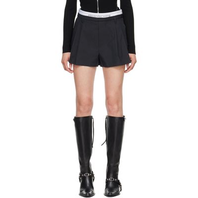 Alexander Wang Alexander Wang Black High-Rise Logo Elastic Shorts