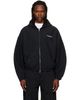 Alexander Wang Alexander Wang Black Logo Print Oversized Zip Up Hoodie - 1