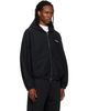 Alexander Wang Alexander Wang Black Logo Print Oversized Zip Up Hoodie - 2