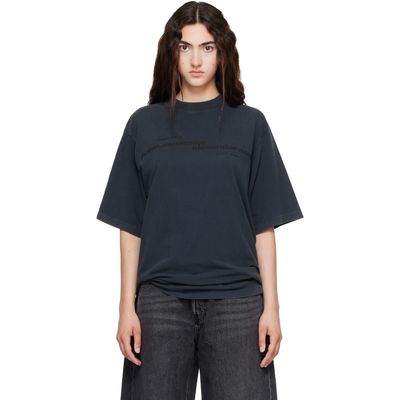 Alexander Wang Alexander Wang Black Mirrored Logo Print T-shirt